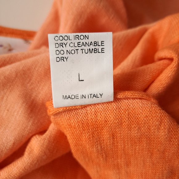 NWT Men's Gionfriddo 100% Cotton Italian Crew Neck Orange Shirt Sweater Size L - Picture 8 of 9